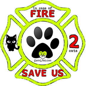reflective 2 cats rescue decal