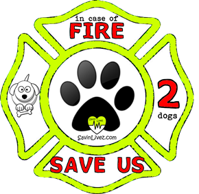 reflective 2 dogs rescue decal