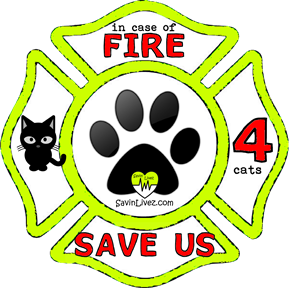 reflective 4 cats rescue decal, 4 cats alert, save my pets, 4 cats alert sticker, 4 cats window sticker, 4 cats inside, 4 cats emergency decal, 4 cats inside decal, 4 cats finder, 4 cats rescue alert decal, firefighter decal, refelctive decal, reflective sticker, in case of fire, firefighter decal, fire department