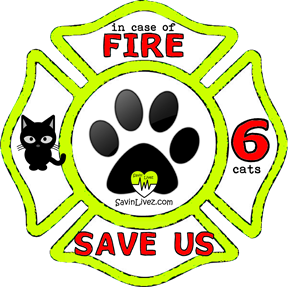 reflective 6 cats rescue decal