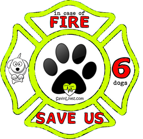 reflective 6 dogs rescue decal