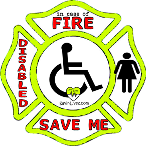 reflective disabled female rescue decal